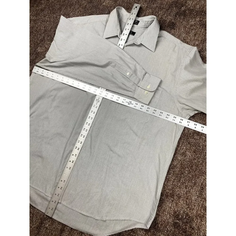 Vintage Crazy Horse Mens Button Down Shirt 2XL Gray White Micro Stripe